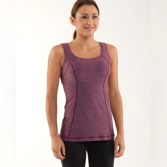 Lululemon Run Free Tank- Heathered Plum Size 8 - Picture 5 of 8